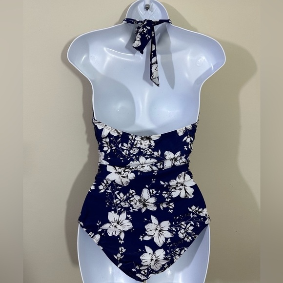 B 2 Prity sz med 1 piece swimsuit in a blue & white beachy look Nearly new - Picture 5 of 14